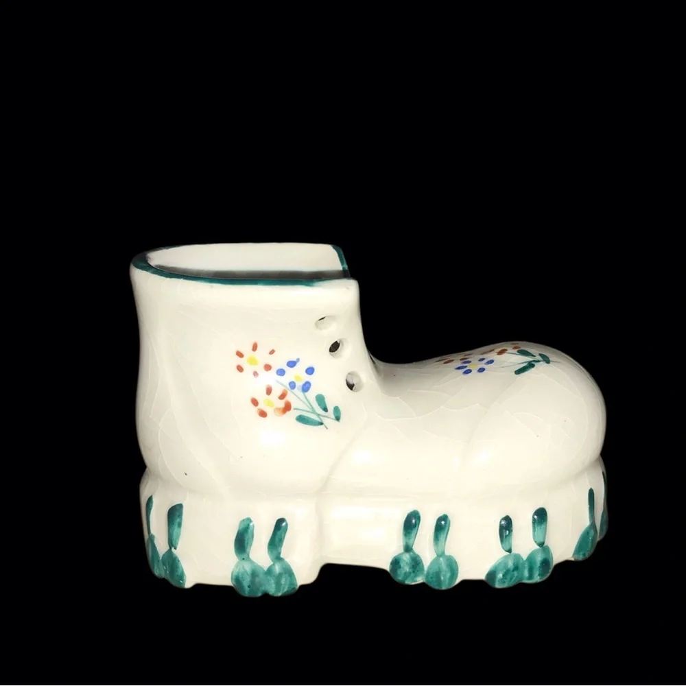 Vintage Perenius Brand Pottery Shoes Planter Figurine